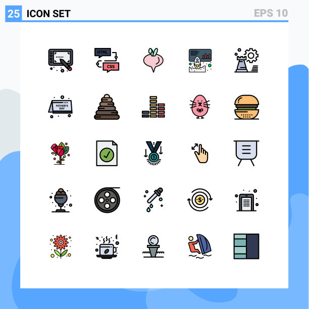 股票图标包25行符号和符号图片下载