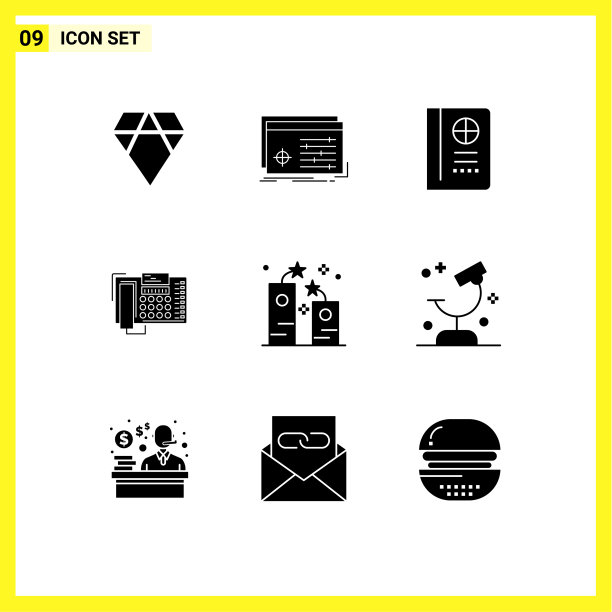 股票图标包9行符号和符号图片下载