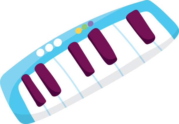 儿童玩具钢琴乐器卡通孤立图片下载