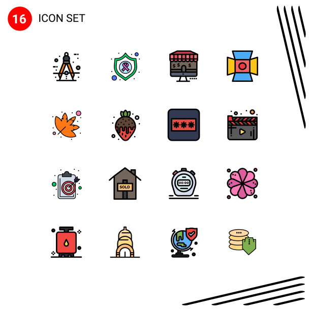 现代集16平色填充线条图片下载