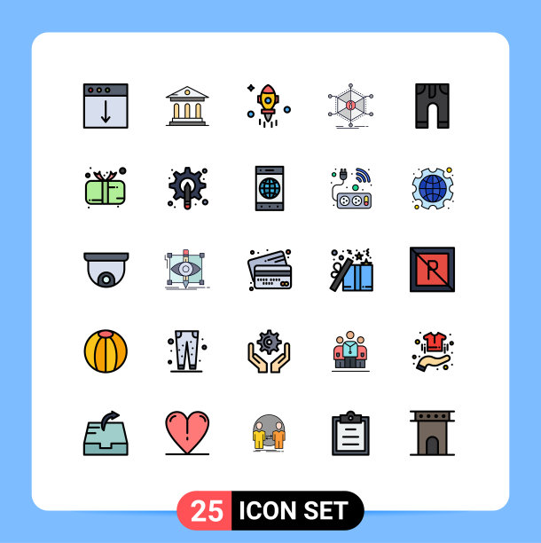 可编辑线包25简单填充线平图片下载