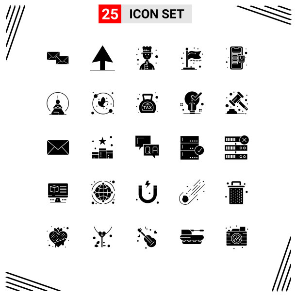 为网络和移动设置的25个通用实体符号图片下载