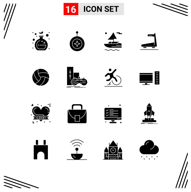 象形文字设置了16个简单的立体字形图片下载