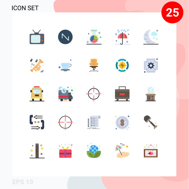 适用于网络和移动的25种通用平面颜色图片下载