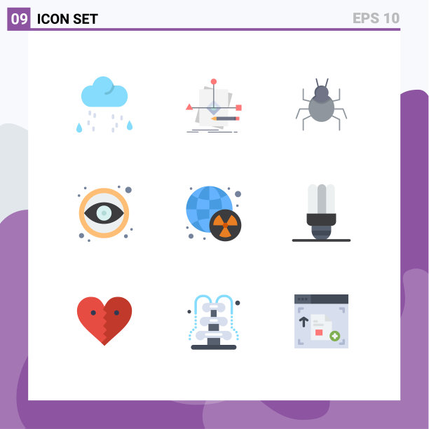 设置9平面颜色的网格核图形图片下载