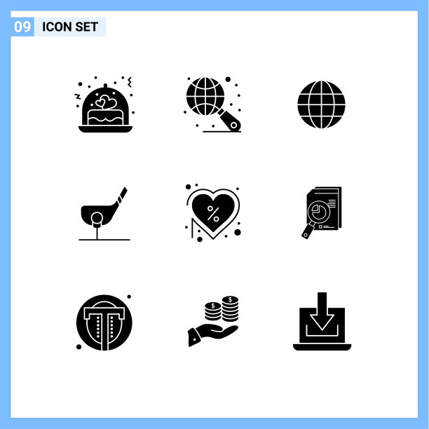 移动界面立体字形设置9个象形图图片下载