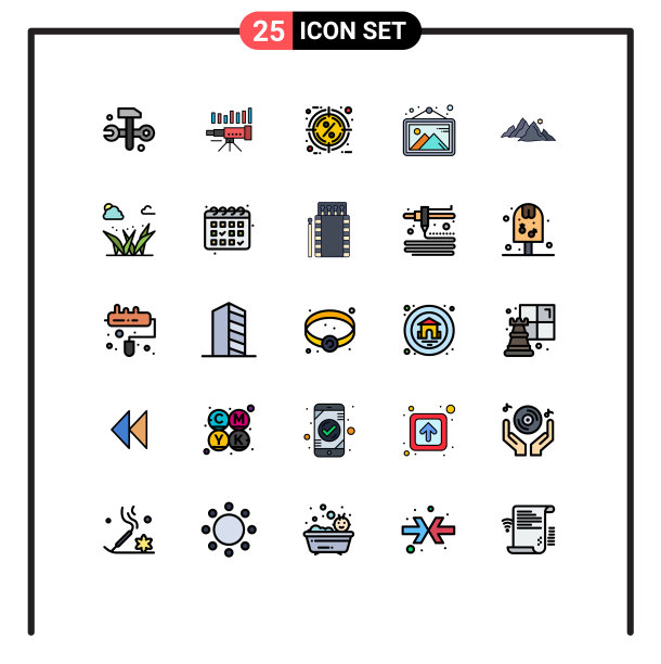 可编辑线包25简单填充线平图片下载