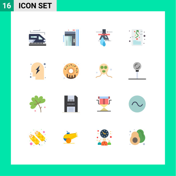 用户界面包16个基本平色的图片下载