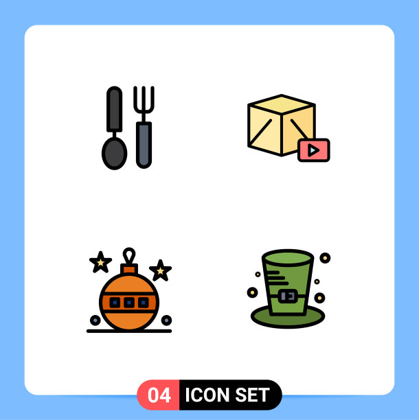 象形图设置4个简单的填充线平色图片下载