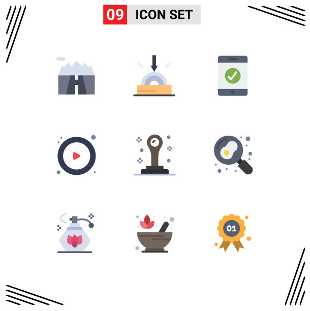 平色包9个厨房通用符号图片下载