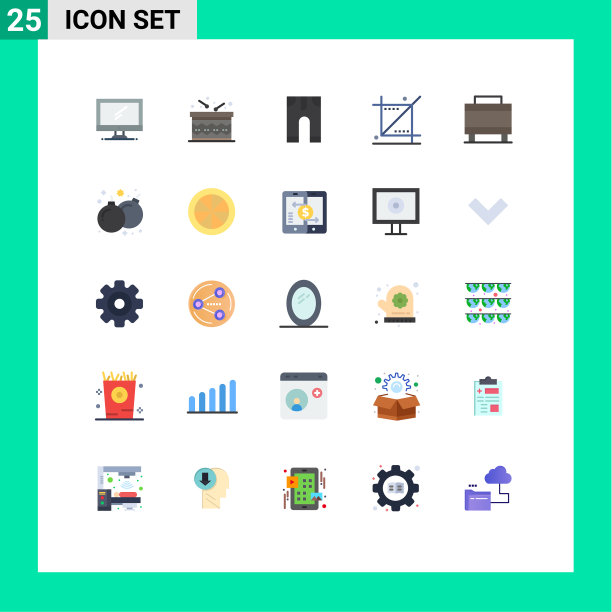 25用户界面平面彩色包装现代标识图片下载