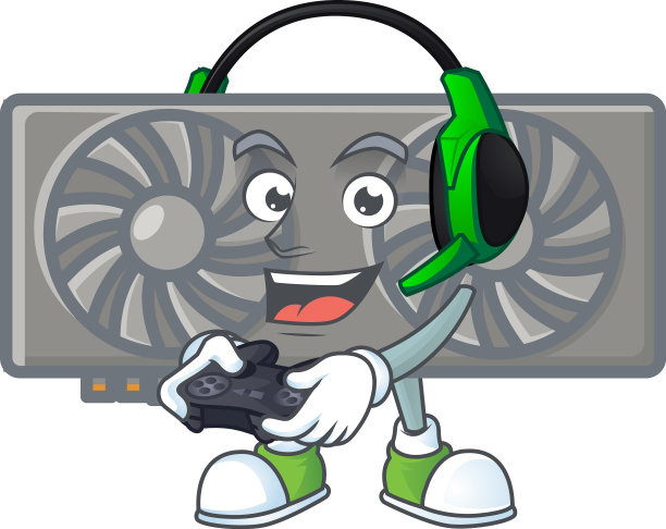 游戏VGA卡卡通游戏与耳机图片下载