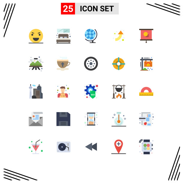 设置25个商业平面颜色包图片下载