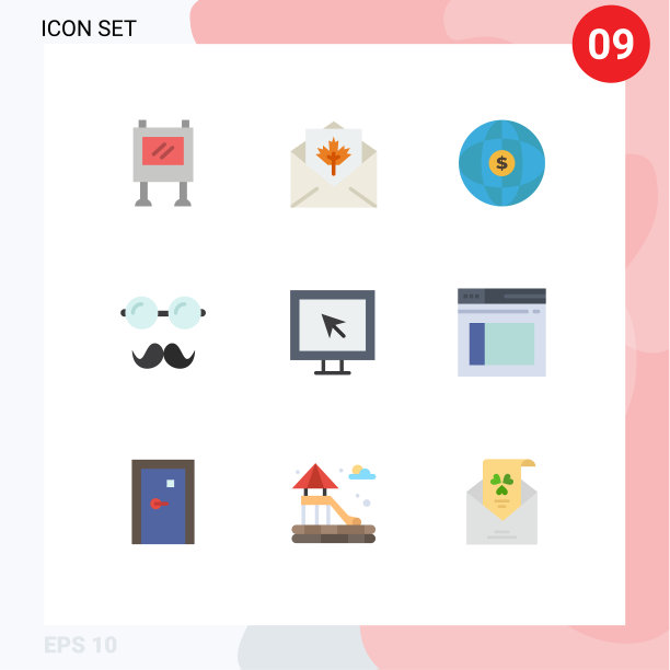 9 .平面色彩概念的网站，移动和应用程序图片下载