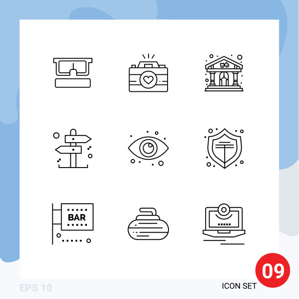 9主题大纲和可编辑的符号视图图片下载