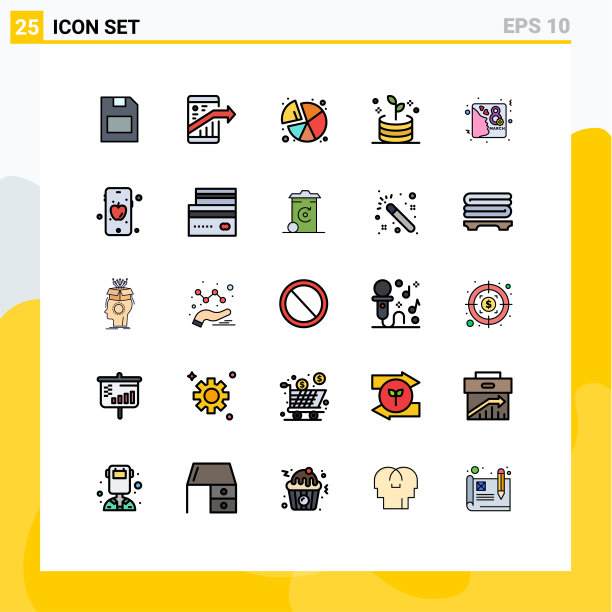 股票图标包25行符号和符号图片下载