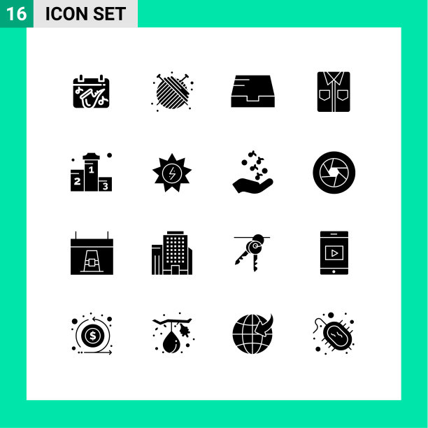 16个通用立体符号符号获胜图片下载