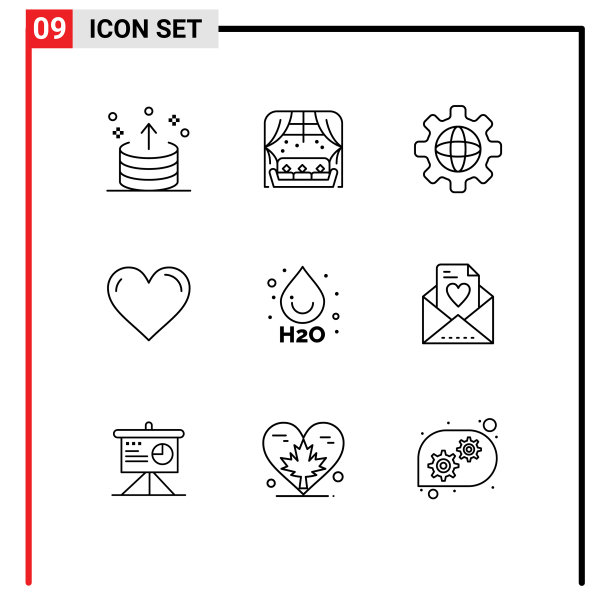 股票图标包9行符号和符号图片下载