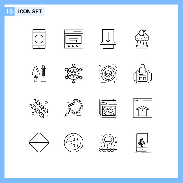 16大纲概念的网站，移动和应用程序图片下载