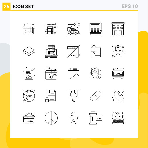 现代设置了25条线和房屋等符号图片下载