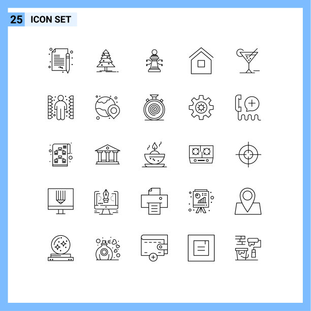 可编辑线条包25条简单线条玻璃图片下载