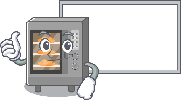 竖大拇指烤箱蛋糕卡通设计有一个图片下载