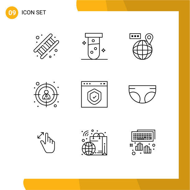 通用图标符号组9现代轮廓图片下载