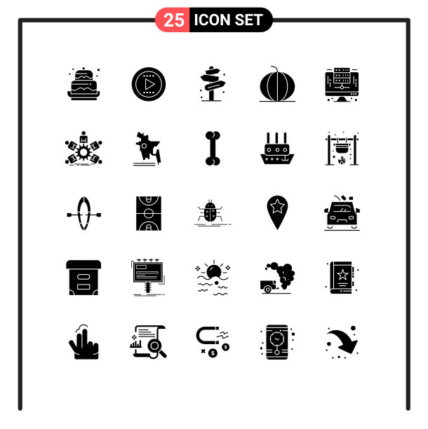 象形文字设置了25个简单的立体字形图片下载