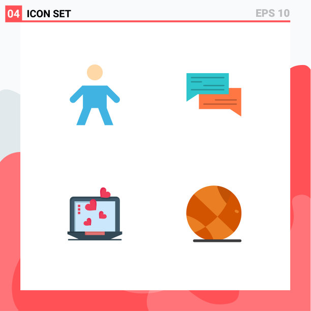 为孩子设置4个现代UI图标符号图片下载