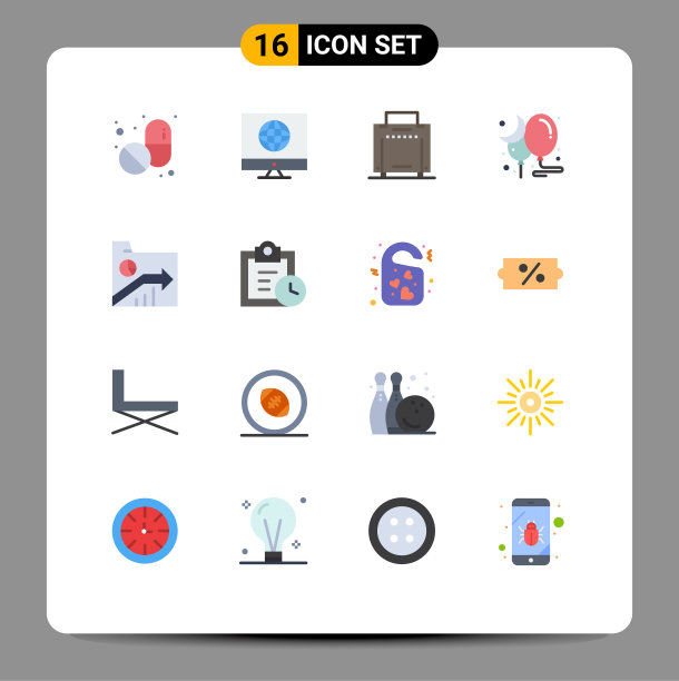 用户界面包16个基本平色的图片下载