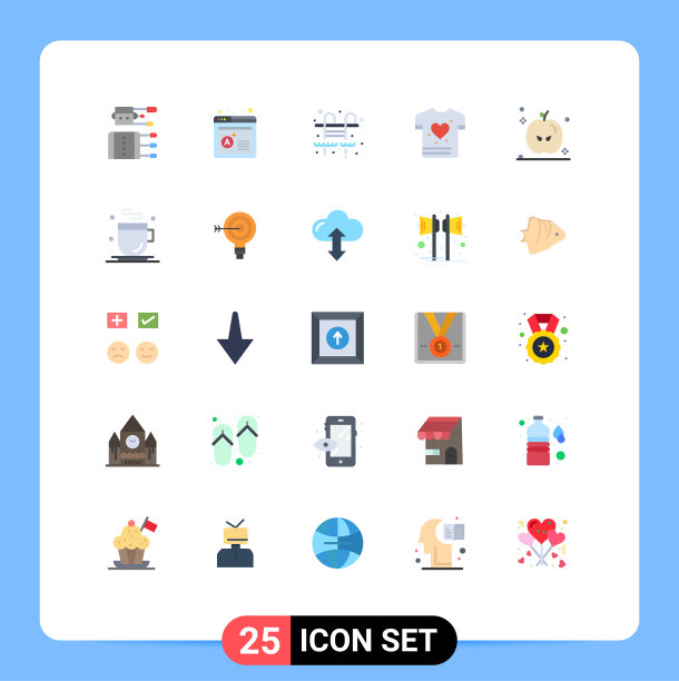 适用于网络和移动的25种通用平面颜色图片下载