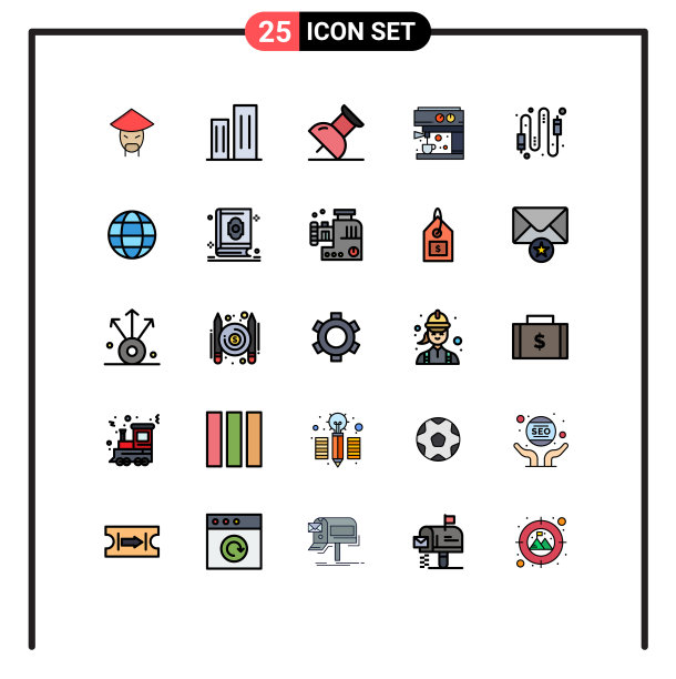 25个创意图标的现代符号和符号图片下载