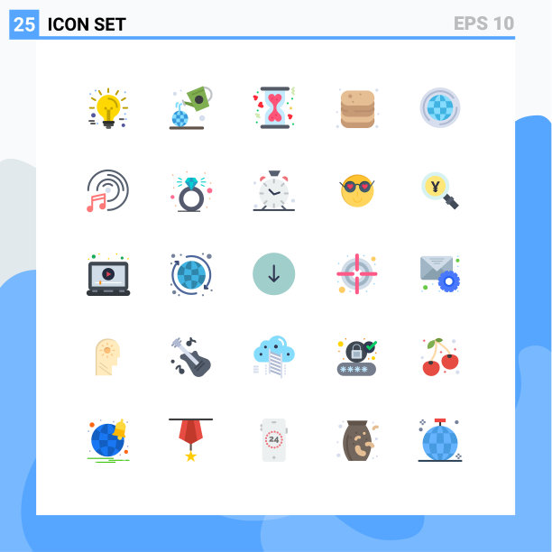 25个创意图标的现代符号和符号图片下载