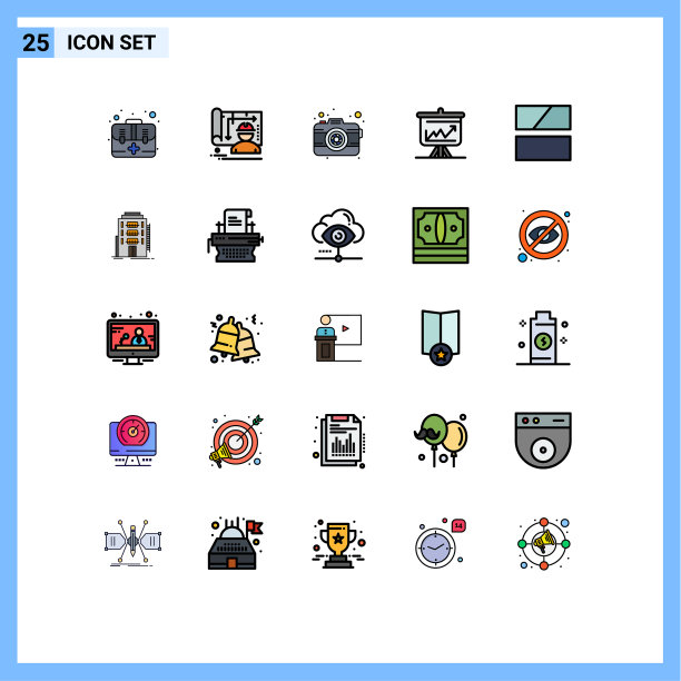 25个创意图标的现代符号和符号图片下载