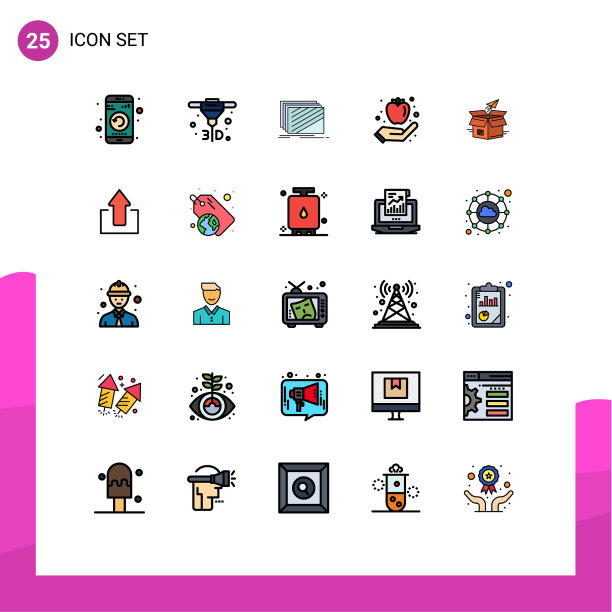 25填充线平面颜色的网站概念图片下载