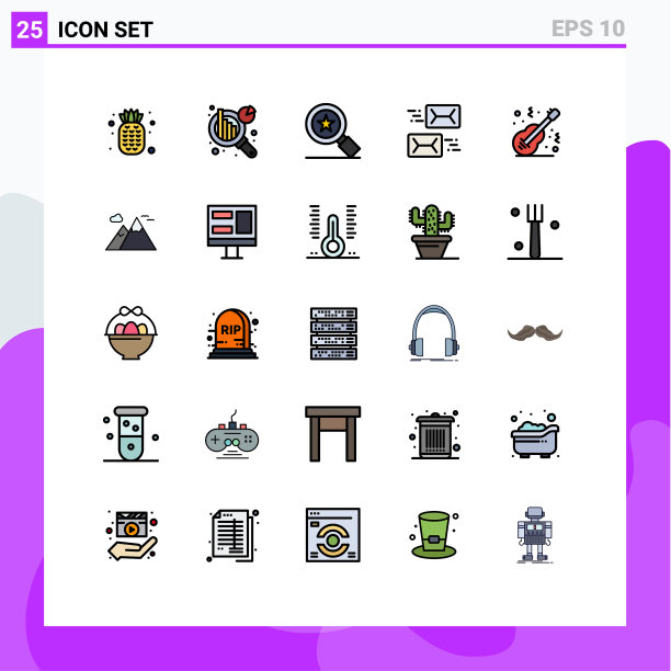 用户界面包25基本填充线平图片下载