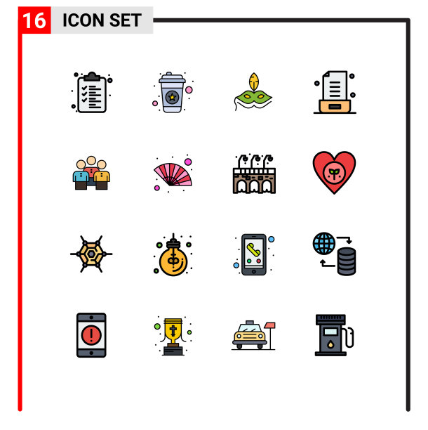 设置16个现代UI图标符号组图片下载