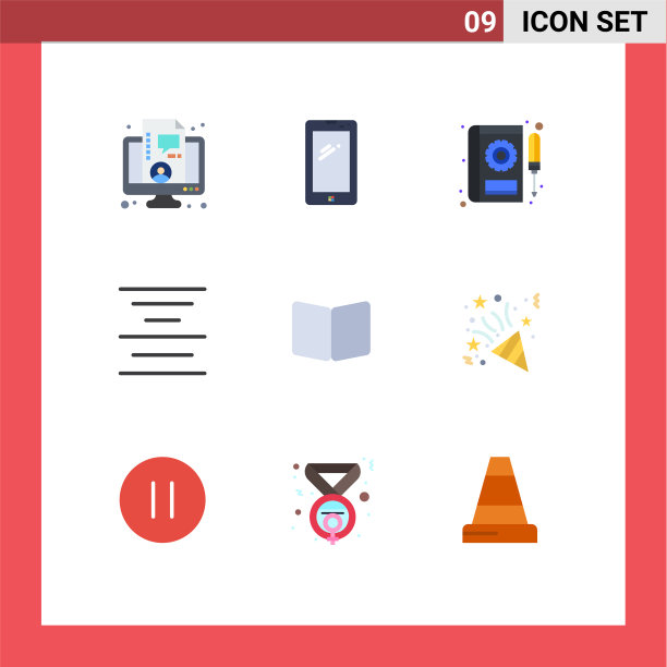 现代set 9 flat colors象形图开启图片下载