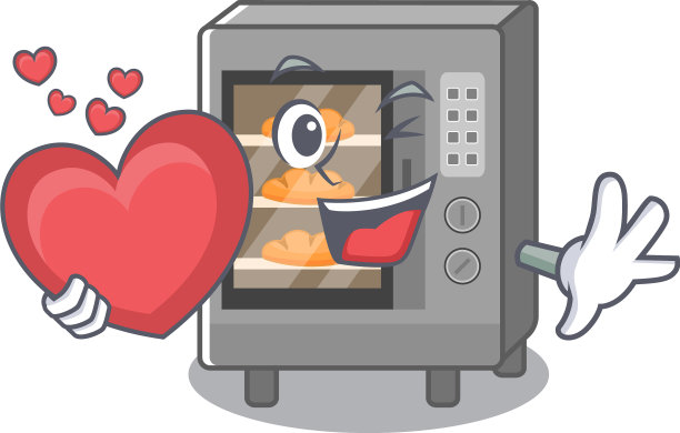 浪漫的烤箱蛋糕卡通图片抱着一颗心图片下载