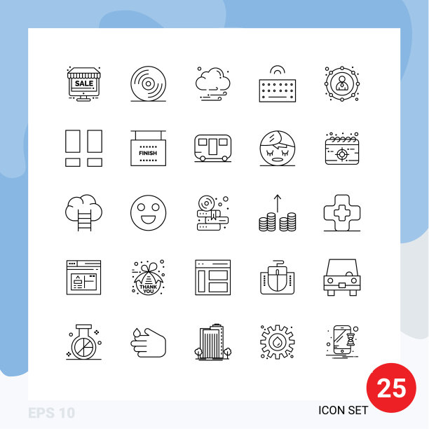 包25现代线条符号和符号的网页图片下载