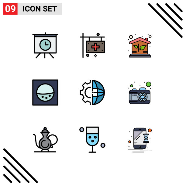 用户界面包9基本填充线平图片下载