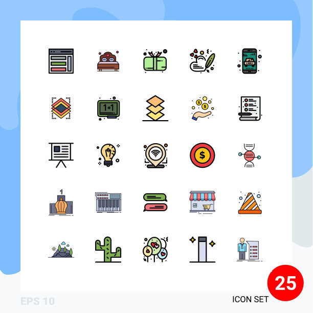 设置25个现代UI图标符号标志图片下载