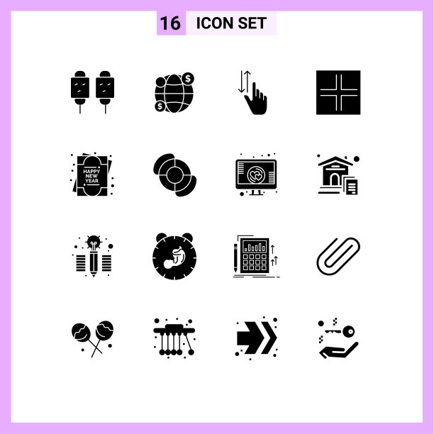 股票图标包16行符号和符号图片下载