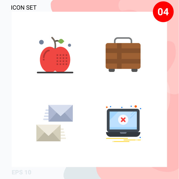 组4现代扁平图标设置为苹果图片下载