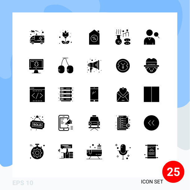 在网格上设置25个实心符号用于监控搜索图片下载