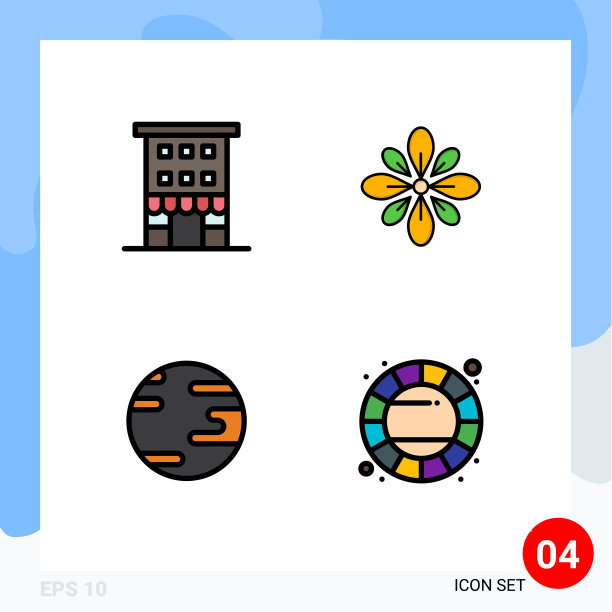 股票图标包4线标志和符号图片下载