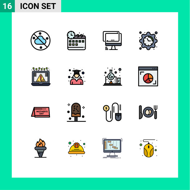 16个创意图标的现代标志和符号图片下载