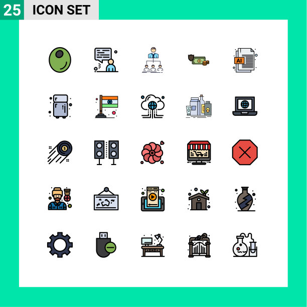 25填充线平面颜色的网站概念图片下载