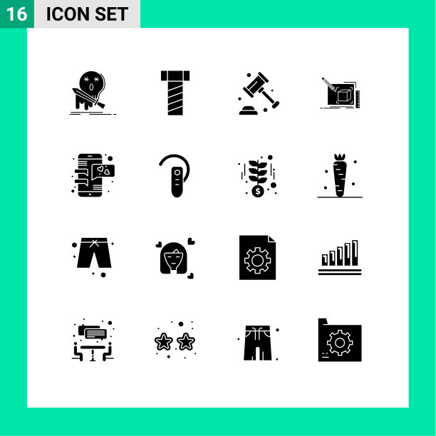 象形文字设置了16个简单的立体字形图片下载