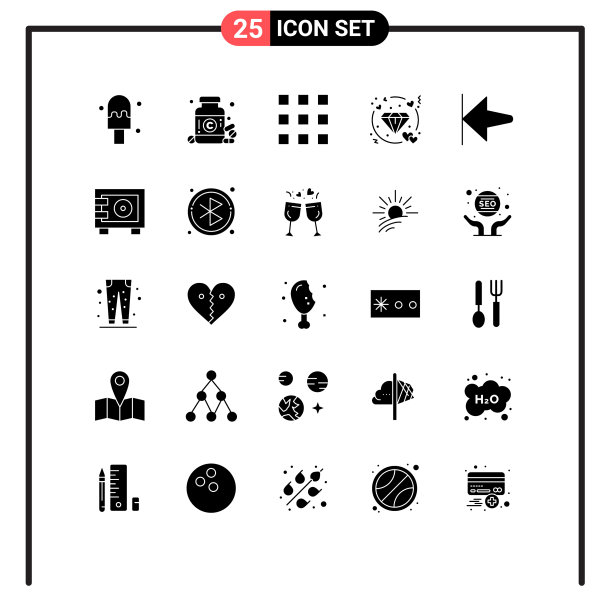 25个创意图标的现代符号和符号图片下载
